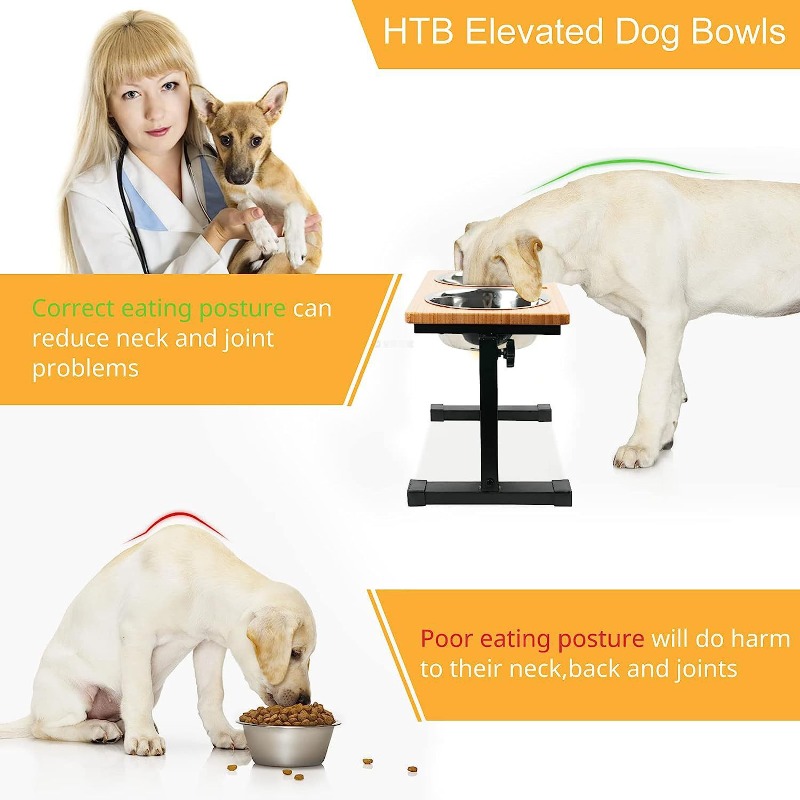 Wooden Raised Dog Bowl Adjusta - Pet Supplies Pet Shop 评论和价格